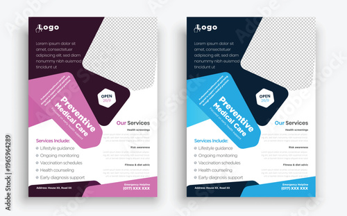 Professional Medical Flyer Template for Healthcare, Clinic & Hospital Promotion Clean & Modern Design