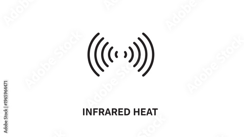 Clean line art illustration of infrared heat symbol, ideal for wellness apps, medical brochures, and health tech marketing. Modern, minimalist design suitable for digital and print media.