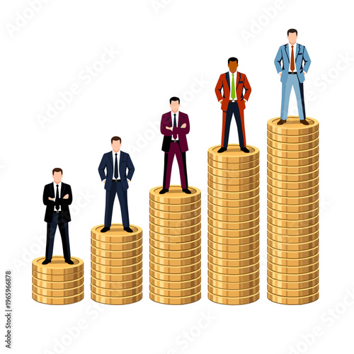 Social inequality among business executives, Vector and PNG