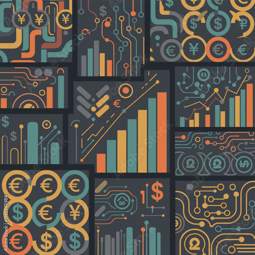 A graphic representation of currency exchange with dollar and euro symbols