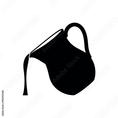 Black Silhouette of a Pitcher Pouring Liquid.