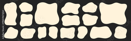 Pack with simple white square wavy shapes on black background.