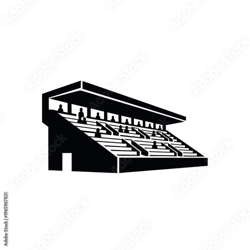 Grandstand stadium seating silhouette illustration.