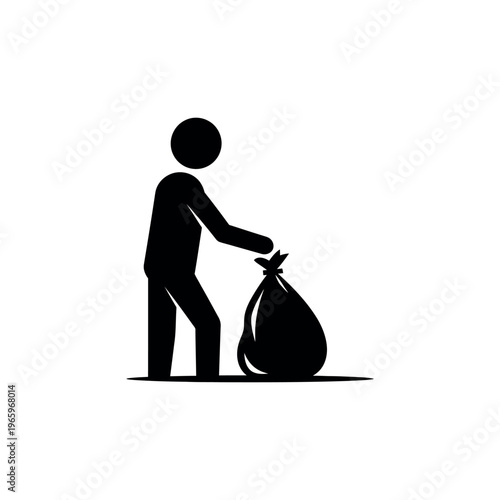 Person taking out trash icon.