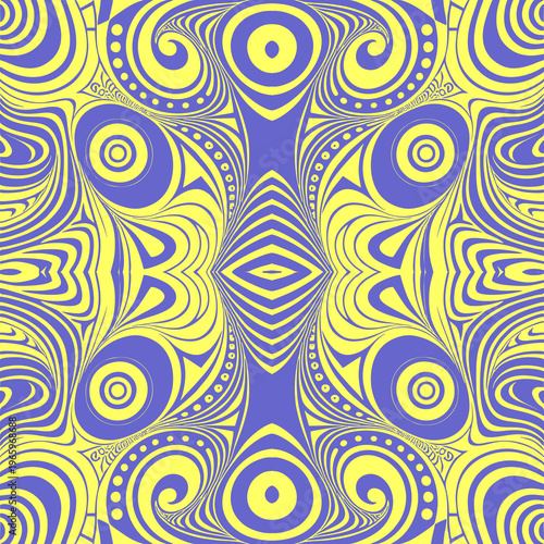 simple seamless abstract blue and yellow pattern, texture