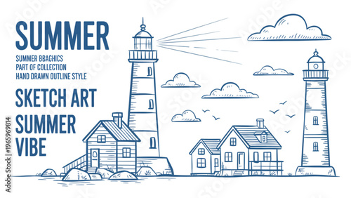 Creative icons representing summer activities and elements in a flat design style Vector