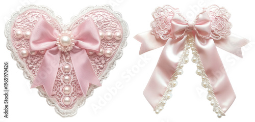 PNG Elegant pink lace heart, transparent background