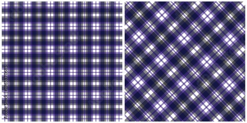 Seamless Plaid Pattern Background with Straight and Diagonal Variations