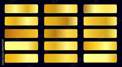 Golden gradient color picker collection | Gradient metallic or auric color plate