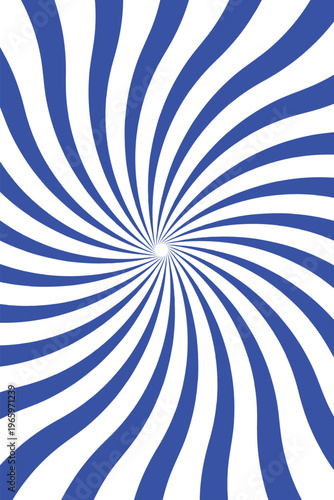 Blue and white spiral abstract background with rotating hypnotic swirl design