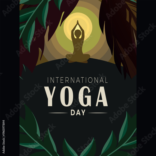 International yoga day celebration with a person in a meditative pose