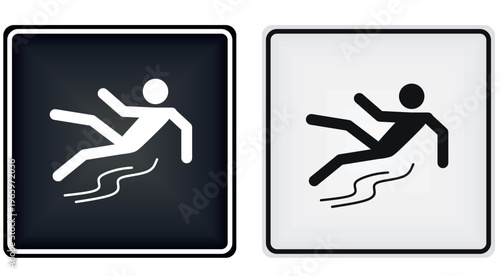 Wet floor sign. vector illustration