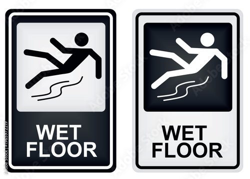 Wet floor sign. vector illustration