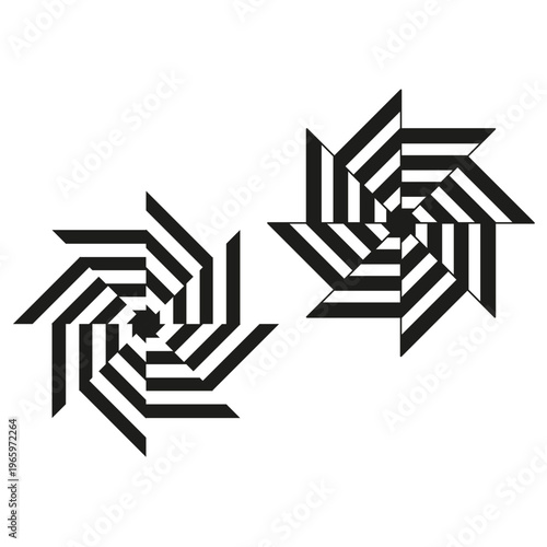 Star set graphic. Geometry Vector shapes. Abstract black white symbols. Flat style. Manual vector only. No autotrace used.