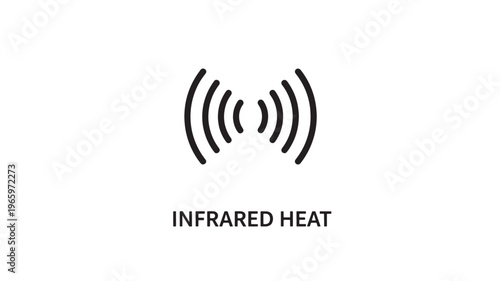 Clean and modern line art illustration of infrared heat waves, ideal for wellness, medical, and technology-related marketing, infographics, and educational materials.