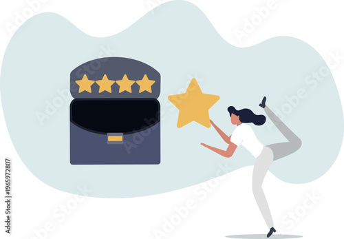 User experience, customer feedback stars rating or business and investment rating concept.person's life situation and his activities.