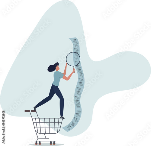 Paying bills, cost and expense analysis for business or personal finance concept.person's life situation and his activities.