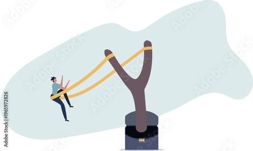 Entrepreneurship ready to launch new project or work improvement, boost career development, speed up business growth concept.person's life situation and his activities.