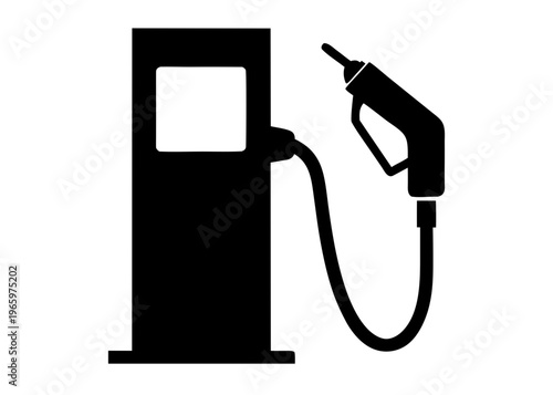 Fuel Pump Nozzle Silhouette Vector, Gas Station Fuel Dispenser Nozzle Illustration
