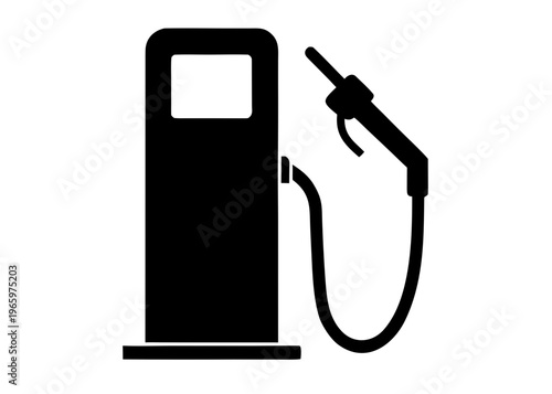 Fuel Pump Nozzle Silhouette Vector, Gas Station Fuel Dispenser Nozzle Illustration