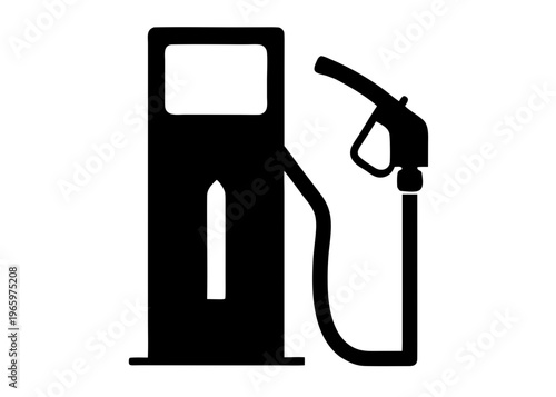 Fuel Pump Nozzle Silhouette Vector, Gas Station Fuel Dispenser Nozzle Illustration