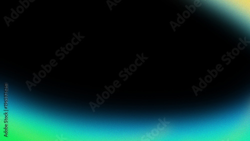 Abstract noisy background with blue green gradient blur and dark center for design, wallpaper, backdrop