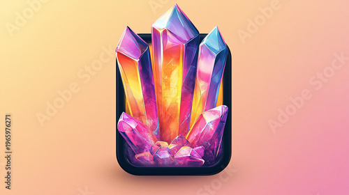 Colorful Crystal Cluster Icon