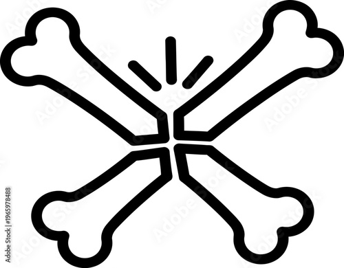 Black and white skull and crossbones icon warning and danger symbol