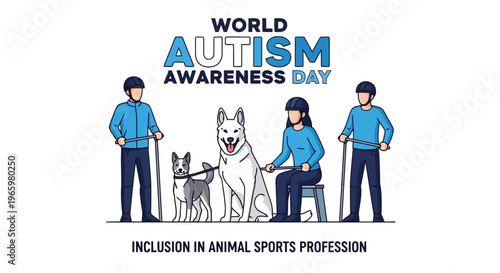 People training dogs for inclusion in animal sports for autism awareness