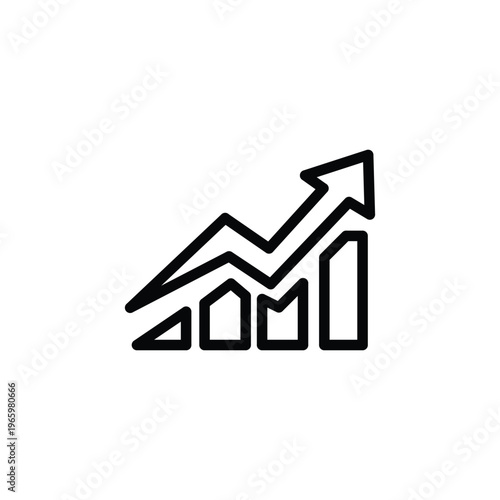 Data Trend Up Icon – Growth Increase Analytics Line Icon