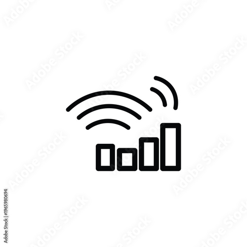 Real Time Data Icon – Live Analytics Monitoring Line Icon