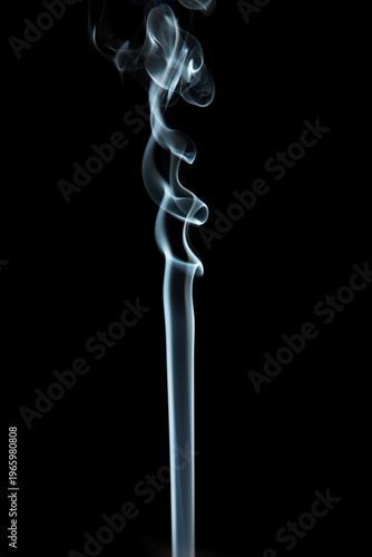 Abstract White Smoke on Black Background
