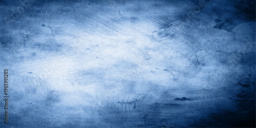 Fotografía A textured grunge blue background featuring misty clouds and dark smoke patterns