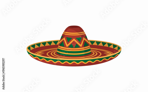 Traditional Mexican Sombrero Hat Cultural Illustration, Cinco de Mayo, Mexican Independence Day, Día de los Muertos