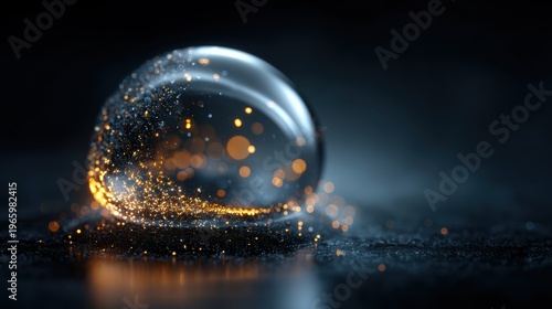 Luminous dome shields glowing core in quiet wilderness night