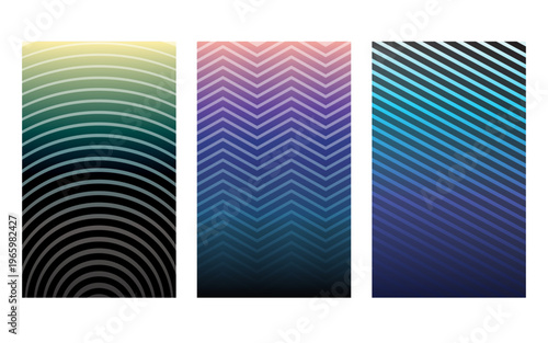 Gradient color cover design template | Set of book cover with web pattern line