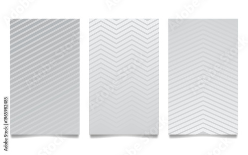 Gradient color cover design template | Set of book cover with silver pattern line