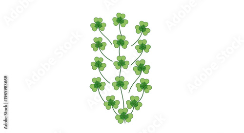 Growth and renewal concept with green clover plants illustration
