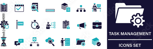 Foto Task management icons set task, management, productivity, business, time, schedule, planning related premium editable vector graphics
