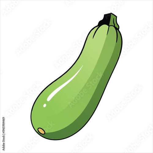 Minimal flat vector illustration of a fresh okra pod