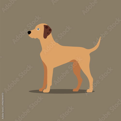 Cute yellow labrador retriever standing cartoon