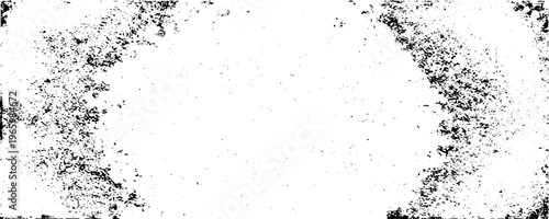 Minimalist abstract texture of scattered black specks and dust particles on a clean background.