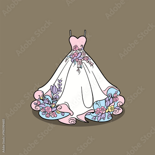 White lace wedding dress with elegant bridal design