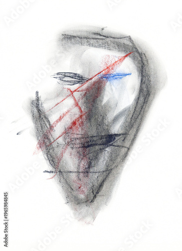 Dessin du visage d'un homme souffrant de dépression et d'anxiété.	