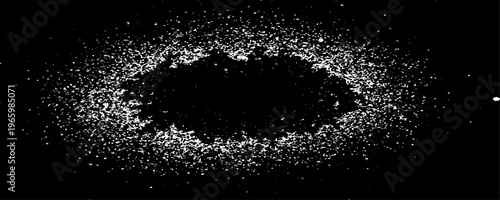 Minimalist abstract texture of scattered black specks and dust particles on a clean background.