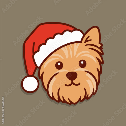 Cute dog in Santa hat for Christmas holiday