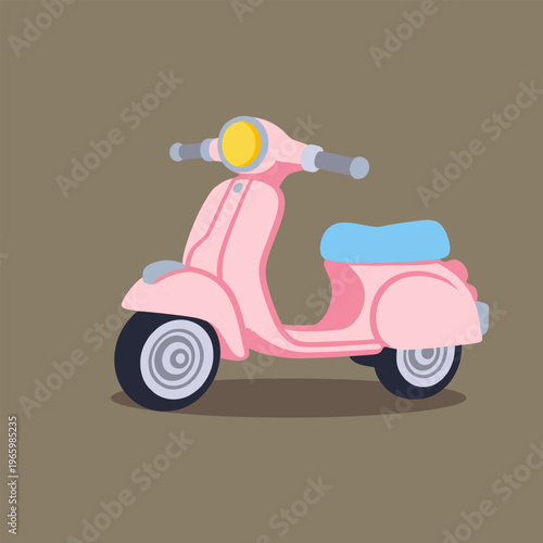 Pink retro scooter with classic design for urban commuting