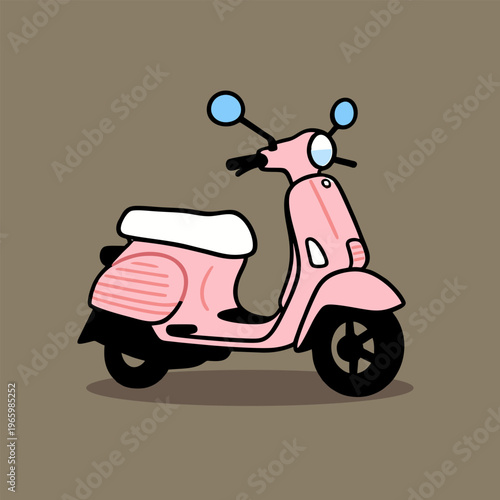 Pink retro scooter with classic design for urban commuting