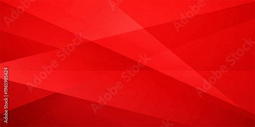 A vibrant red abstract wallpaper features a digital vector pattern of triangles and silk waves with light motion curves for a business backdrop design