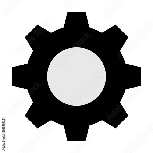 Canvas Print Vector of a cogwheel with eight evenly spaced teeth